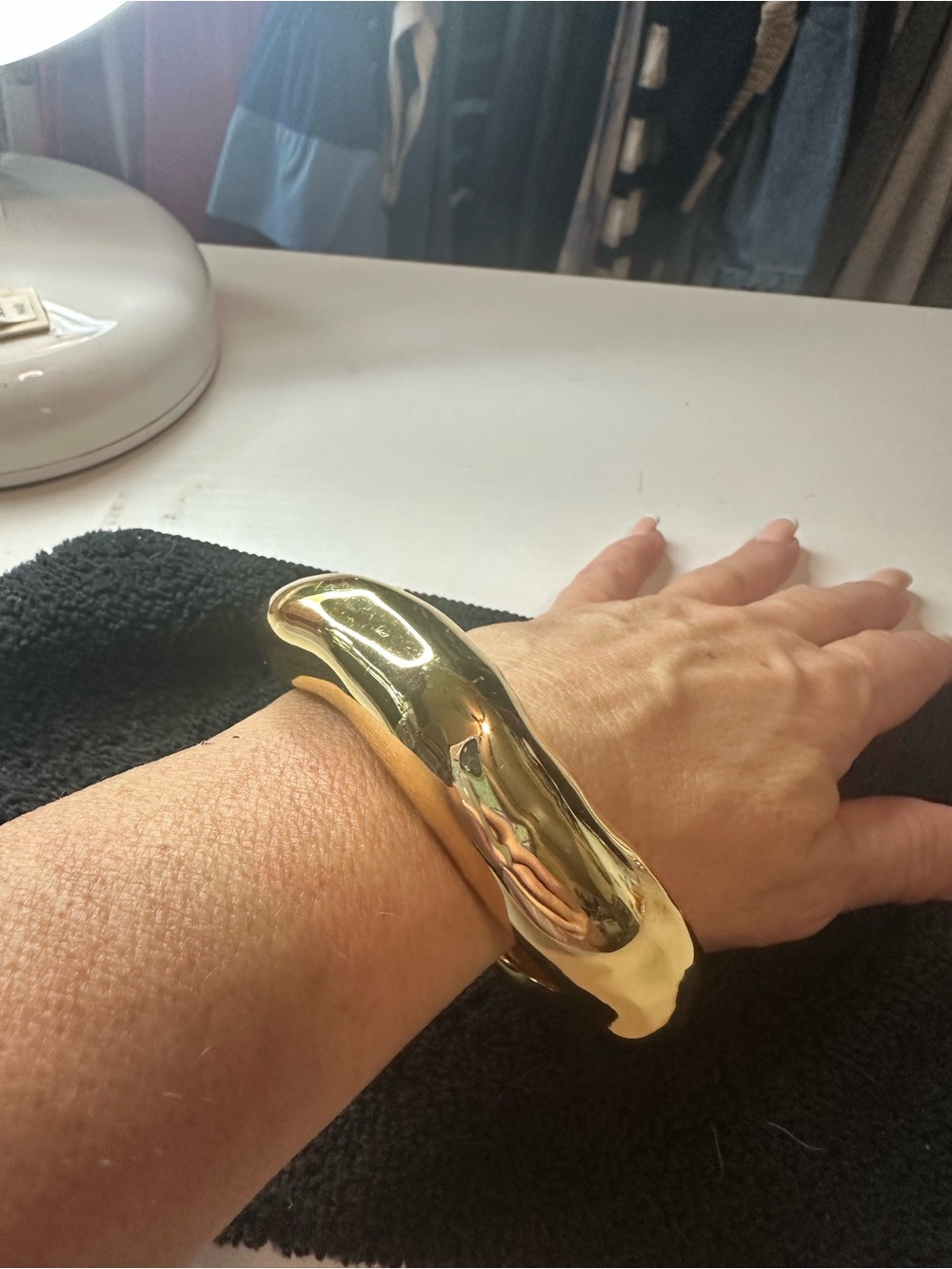 Alexis Bittar Gold High-Polish Sculptural Cuff Bracelet